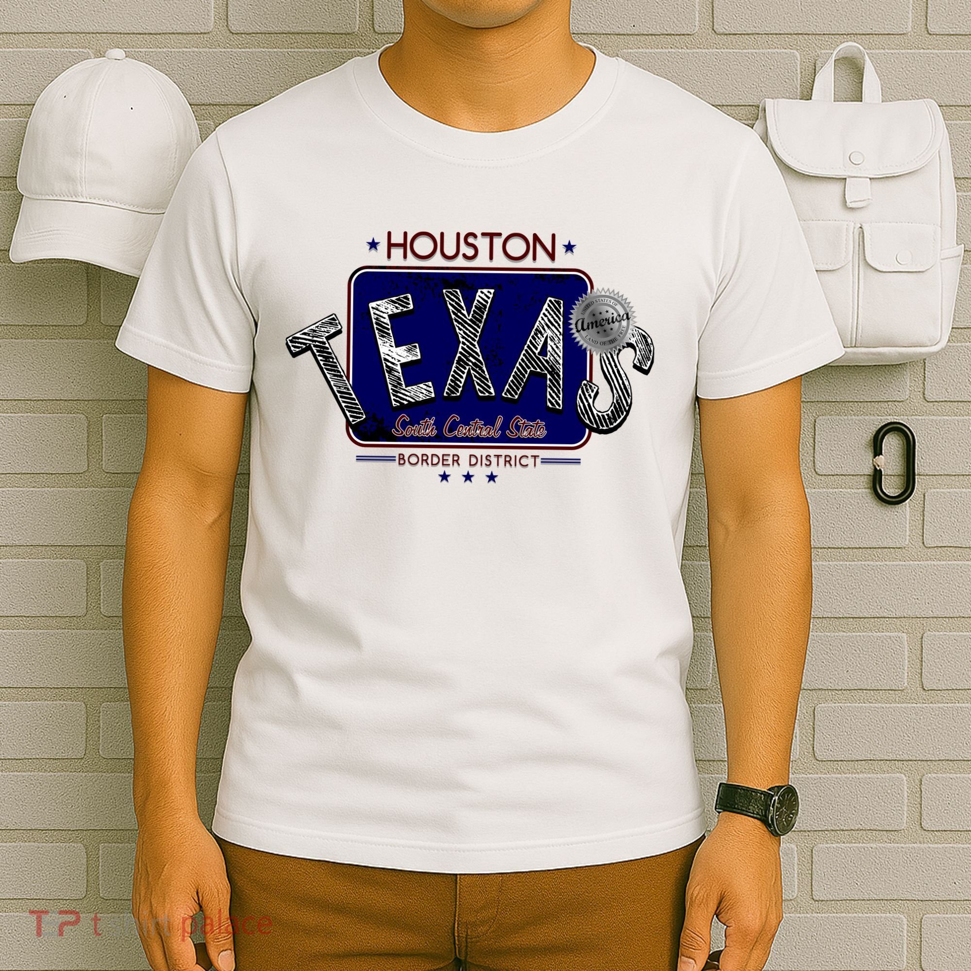 Houston Texas Land of the Free Logo T-Shirt