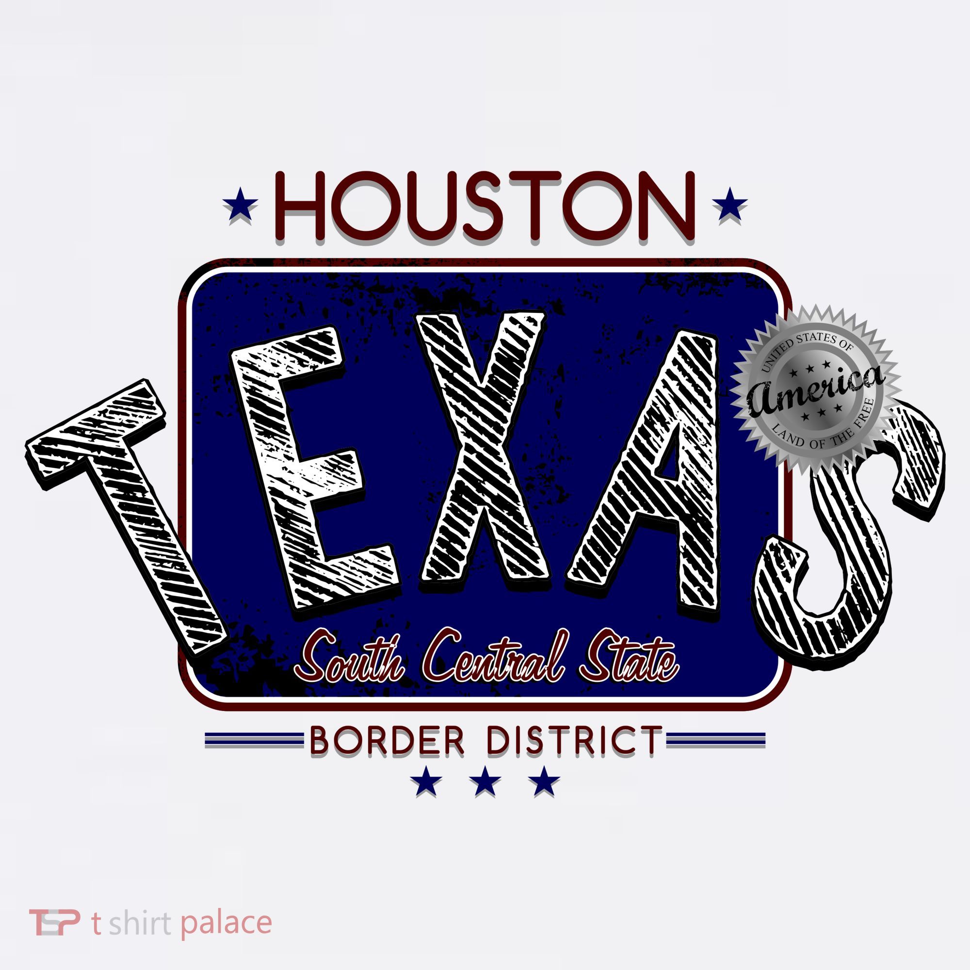 Houston Texas Land of the Free Logo T-Shirt