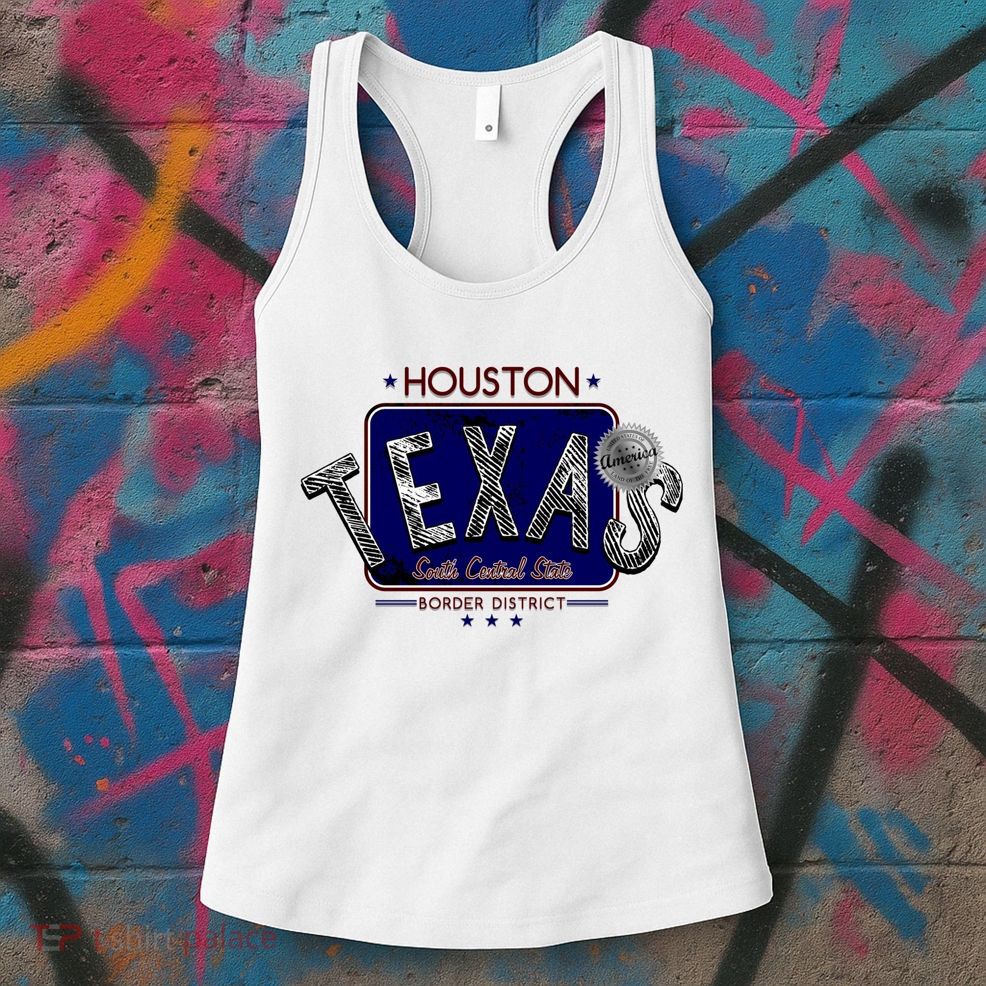 Houston Texas Land of the Free Logo Women's Tank Top