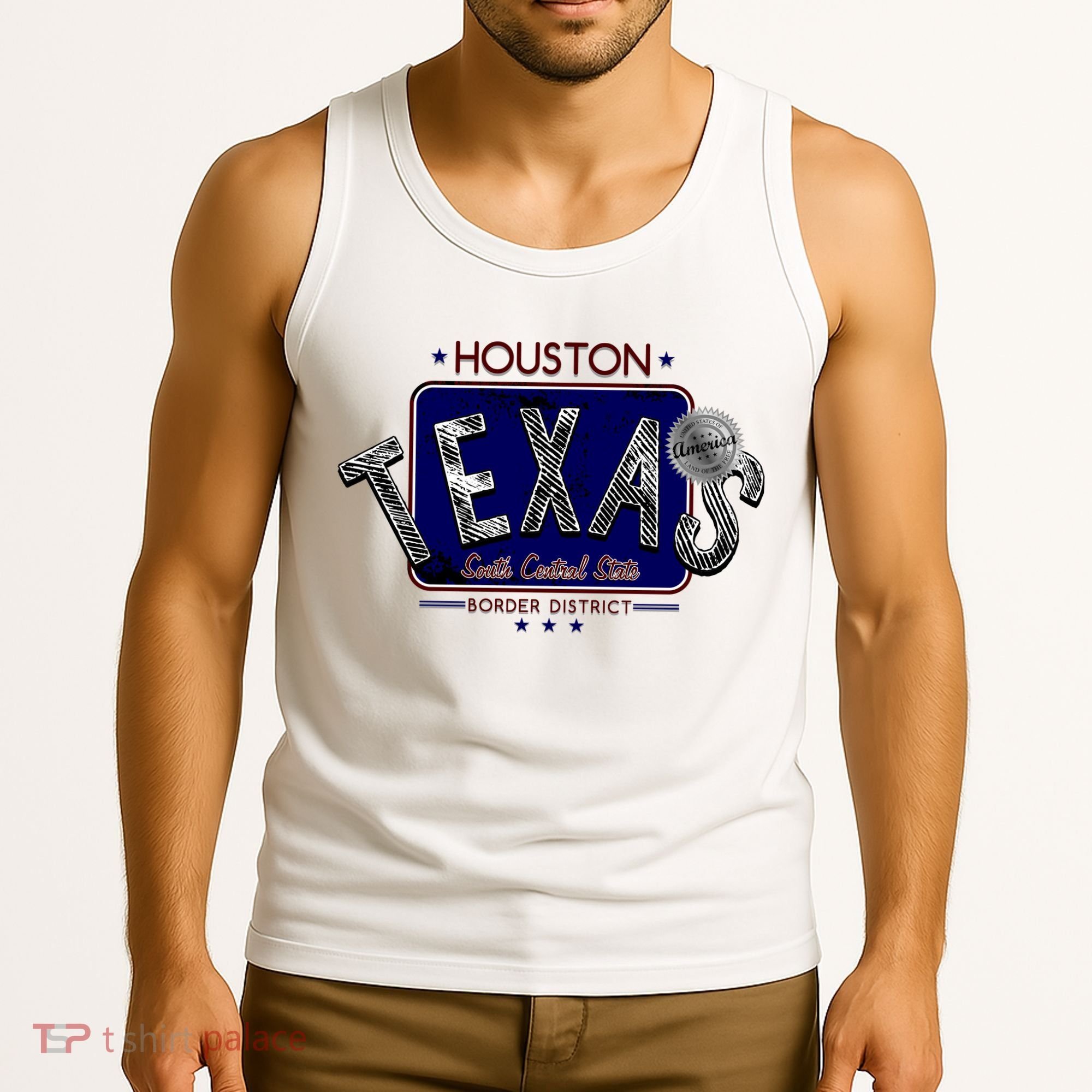 Houston Texas Land of the Free Logo Tank Top