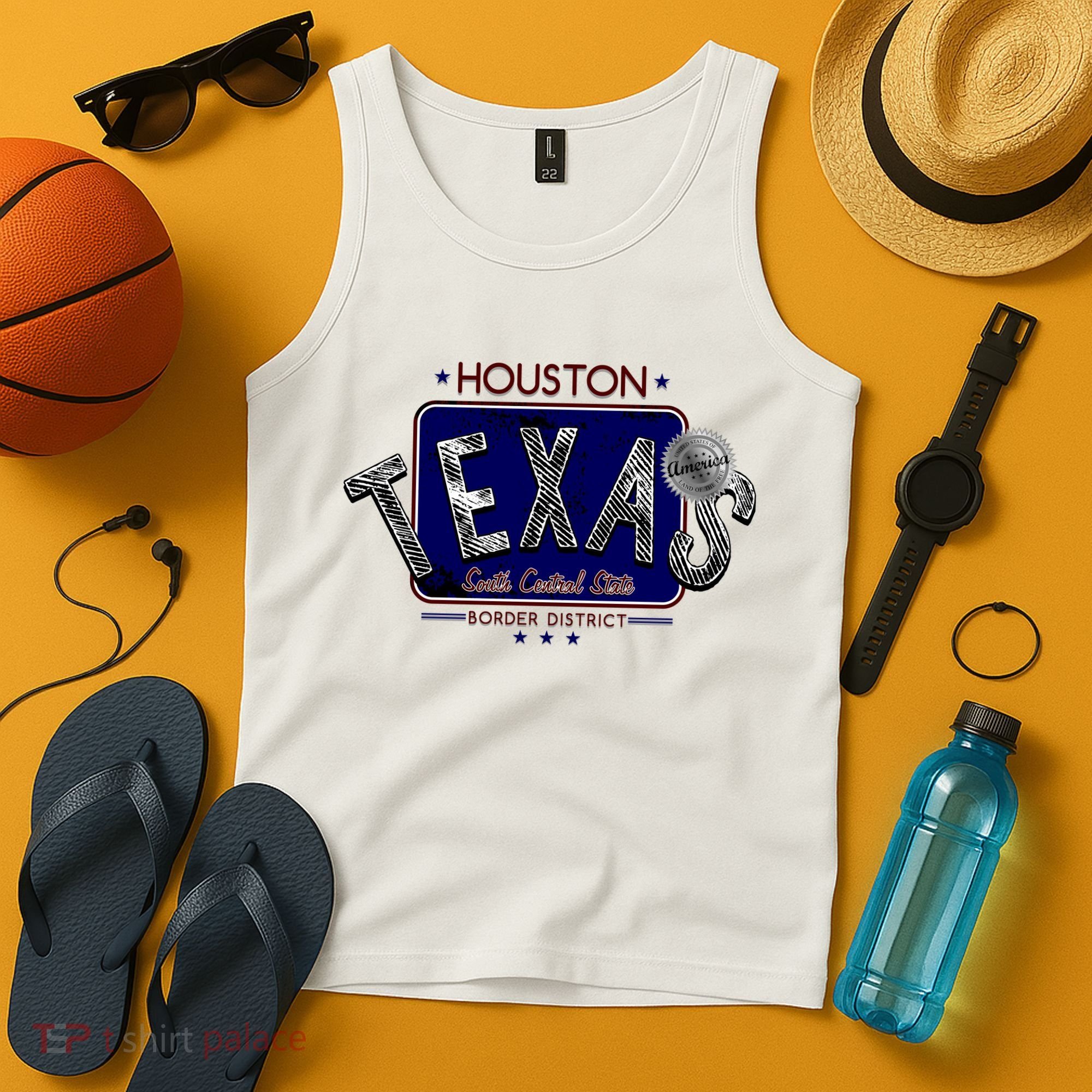 Houston Texas Land of the Free Logo Tank Top