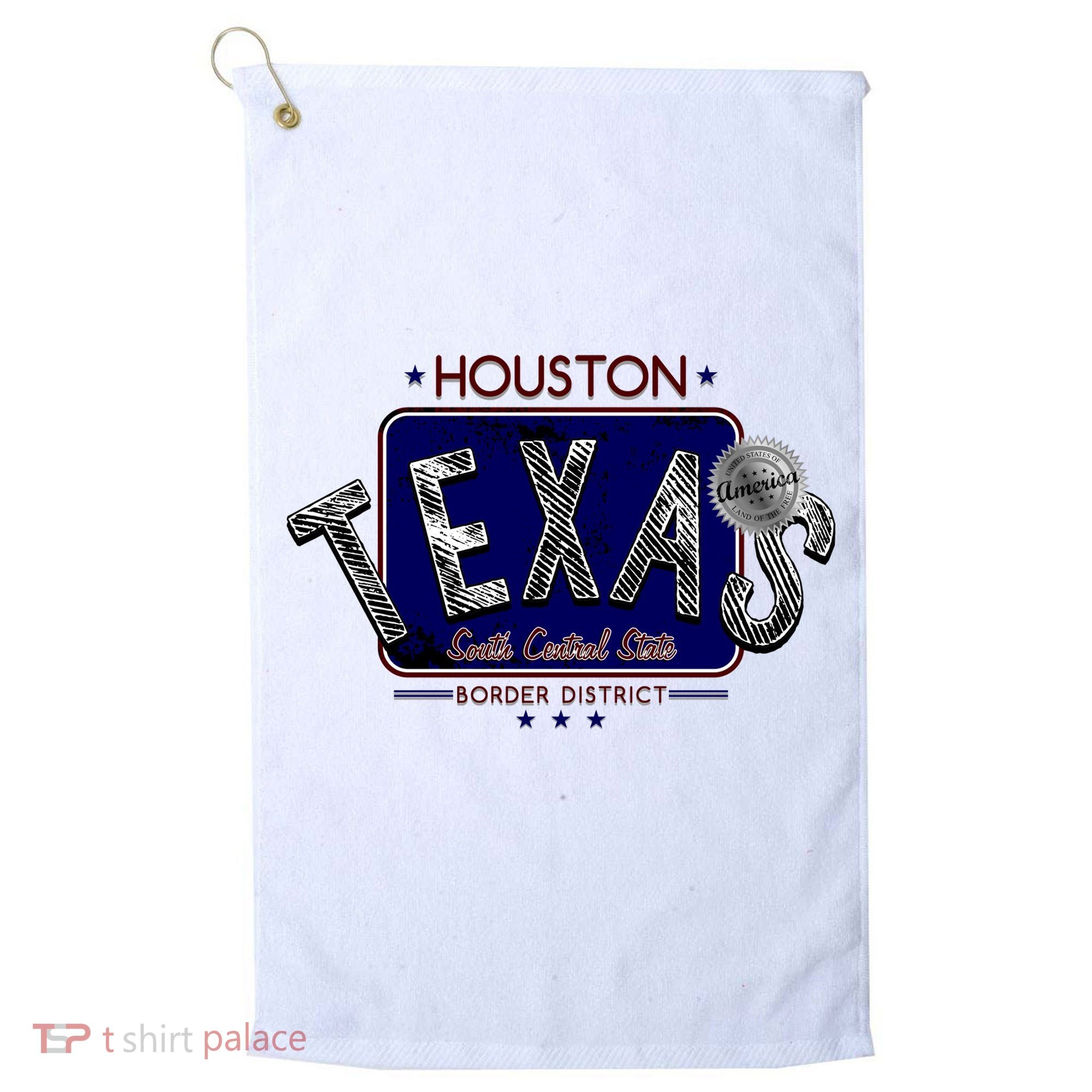 Houston Texas Land of the Free Logo Golf Towel