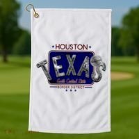 Houston Texas Land of the Free Logo Golf Towel thumb 1