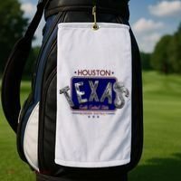 Houston Texas Land of the Free Logo Golf Towel thumb 2