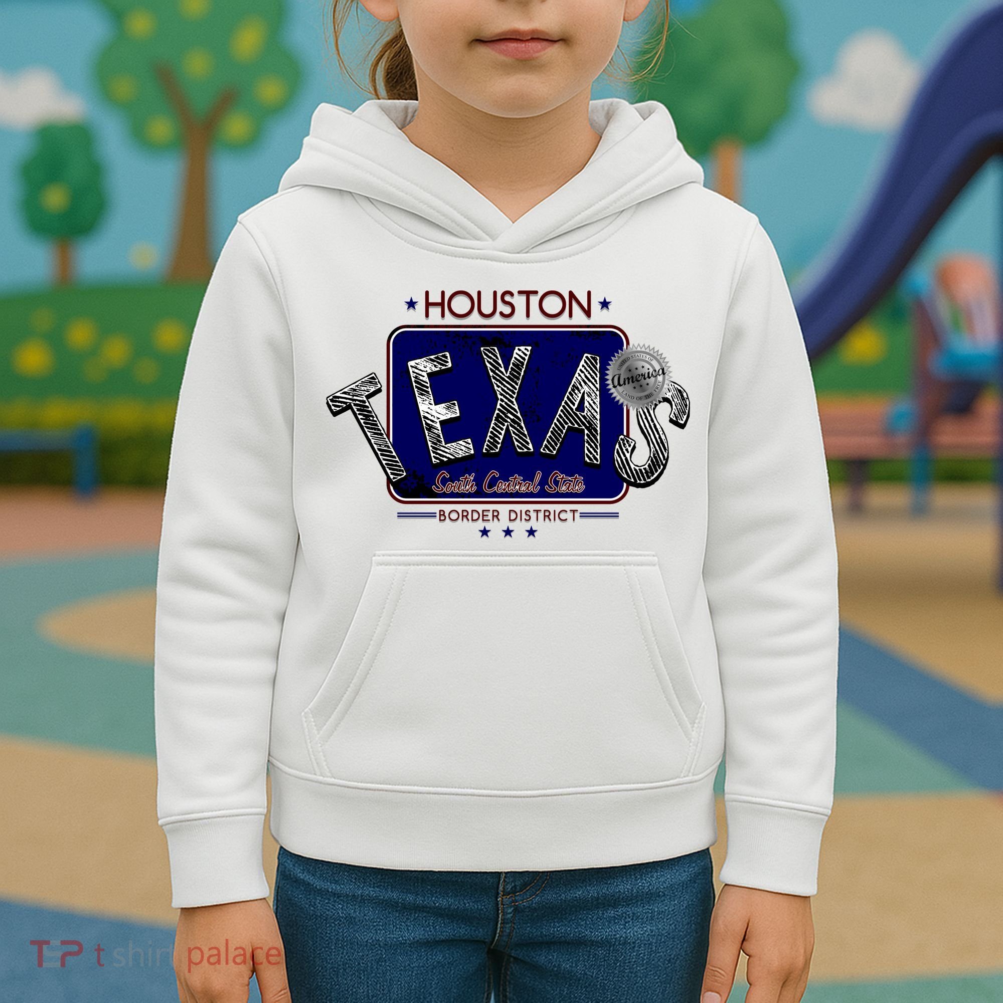 Houston Texas Land of the Free Logo Kids Hoodie