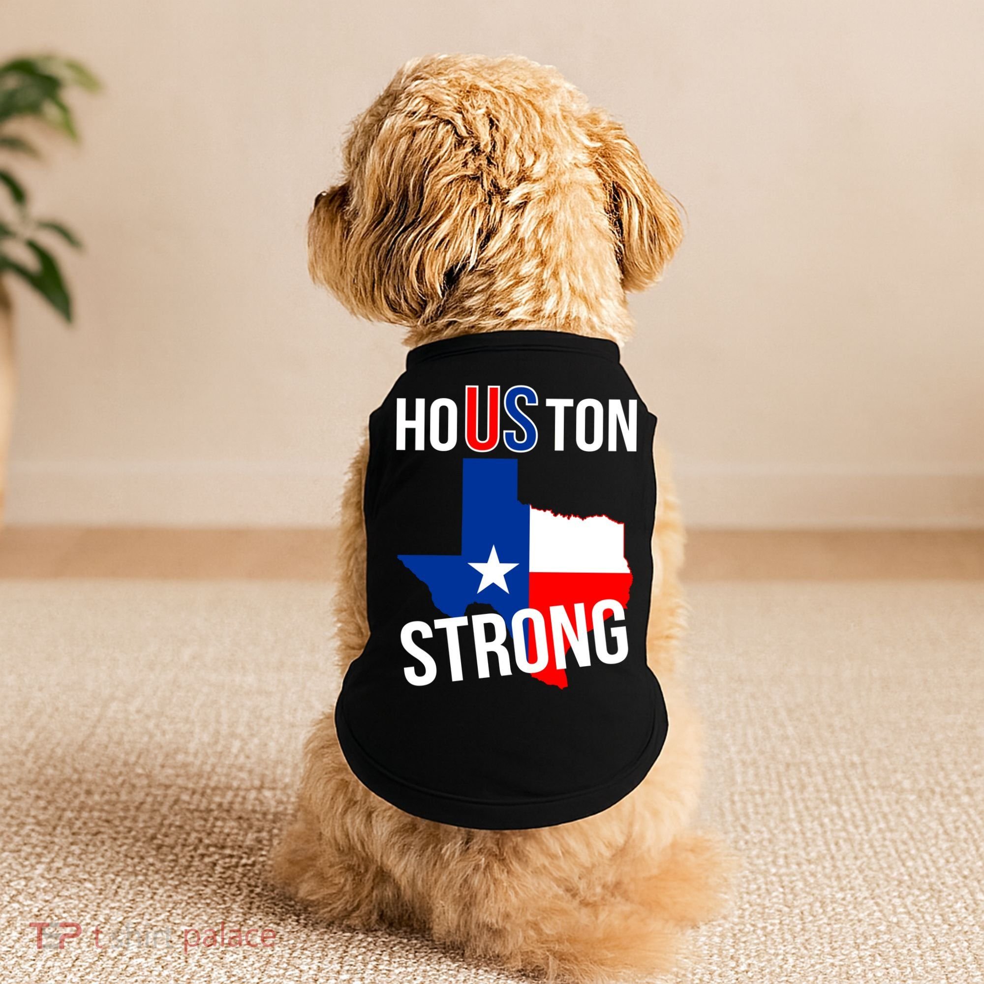 Houston US Strong Texas State Flag Doggie Tank
