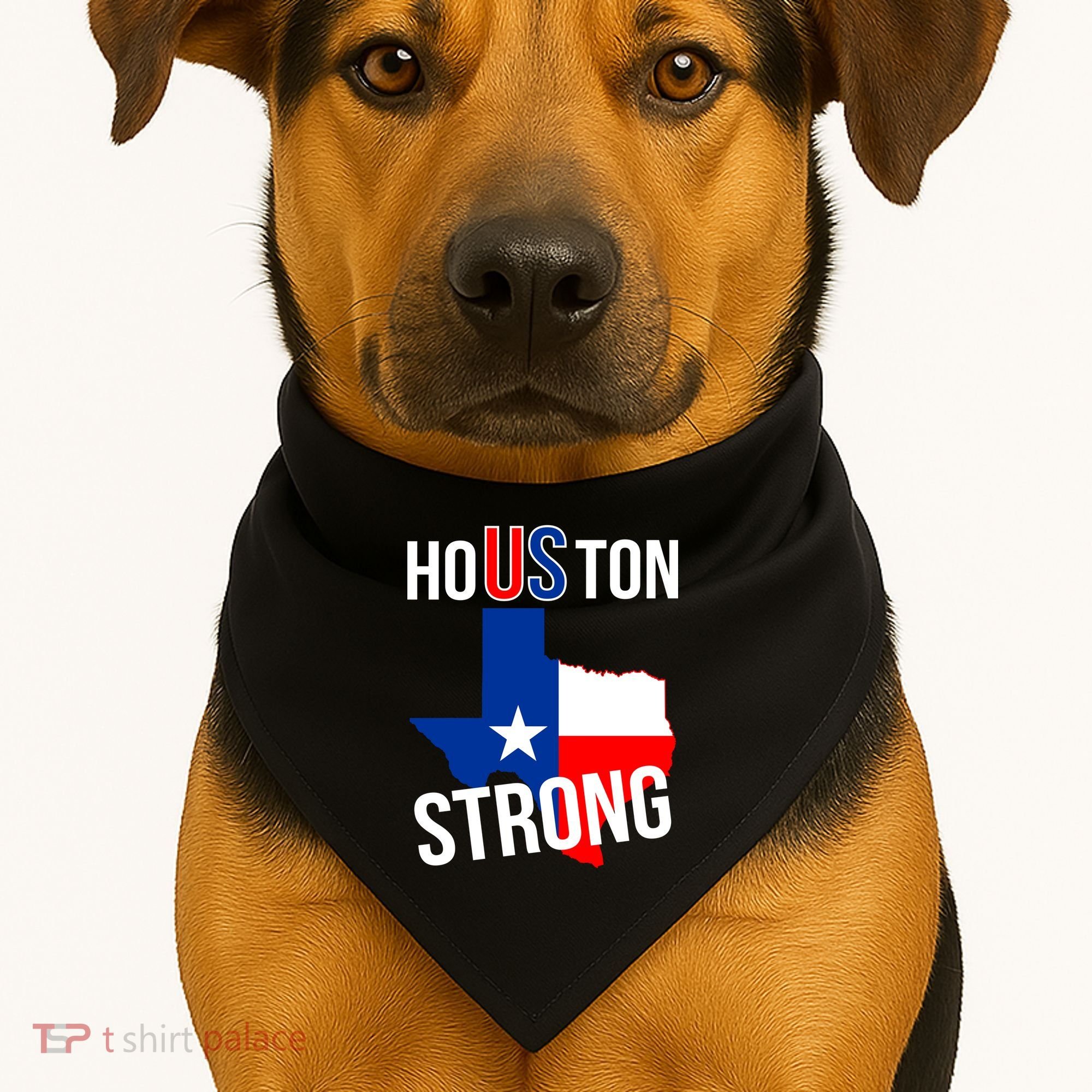 Houston US Strong Texas State Flag USA-Made Doggie Bandana
