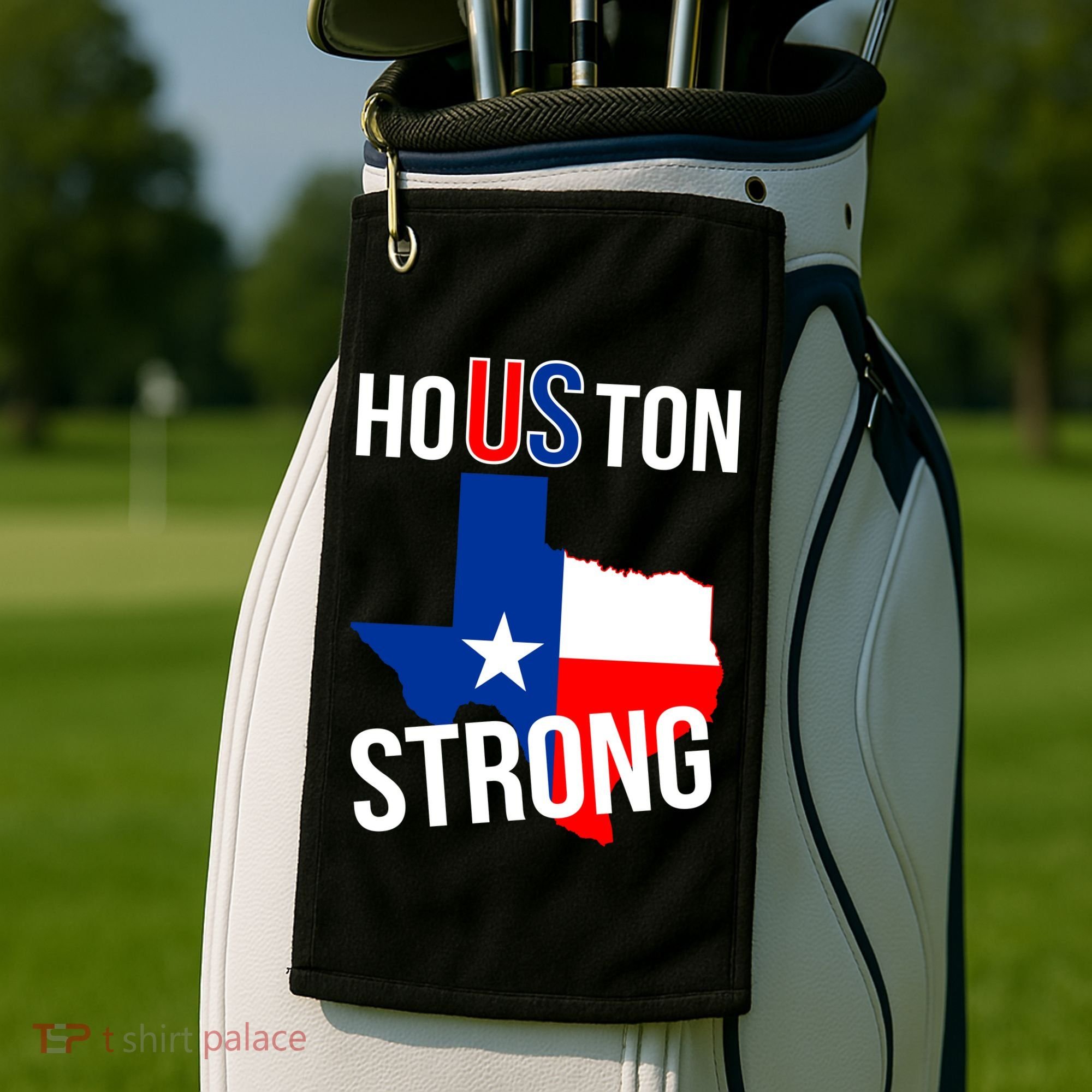 Houston US Strong Texas State Flag Golf Towel