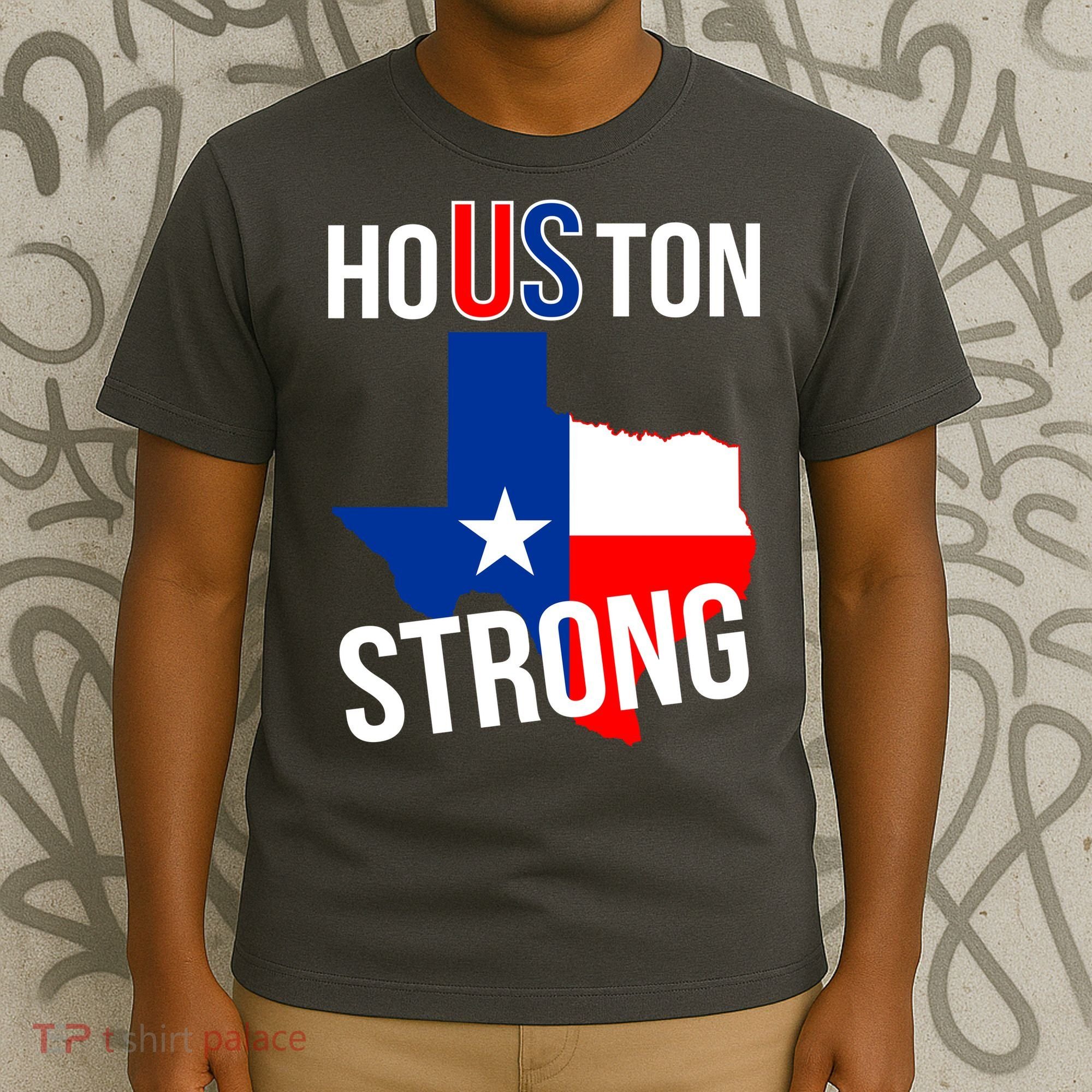 Houston US Strong Texas State Flag T-Shirt