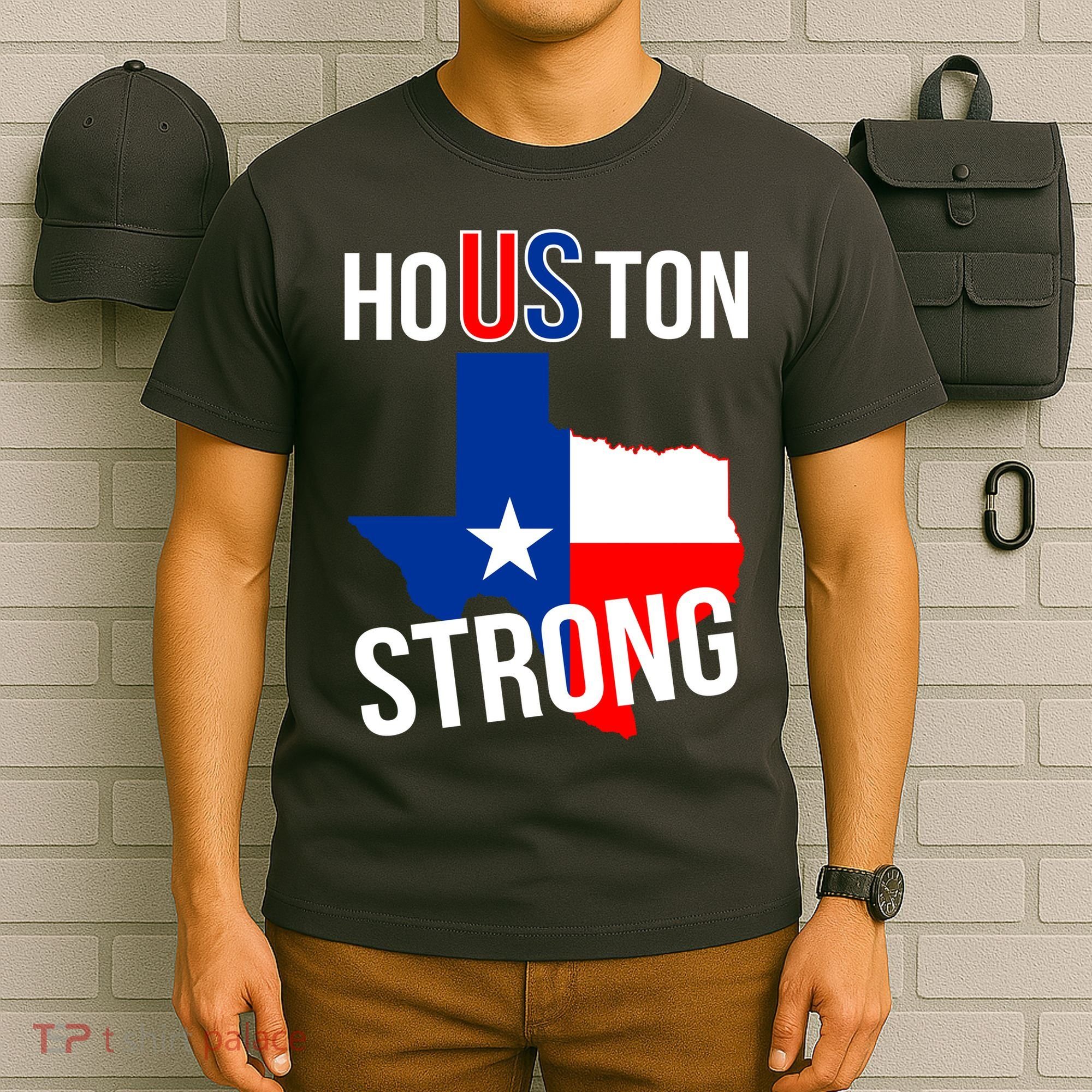 Houston US Strong Texas State Flag T-Shirt