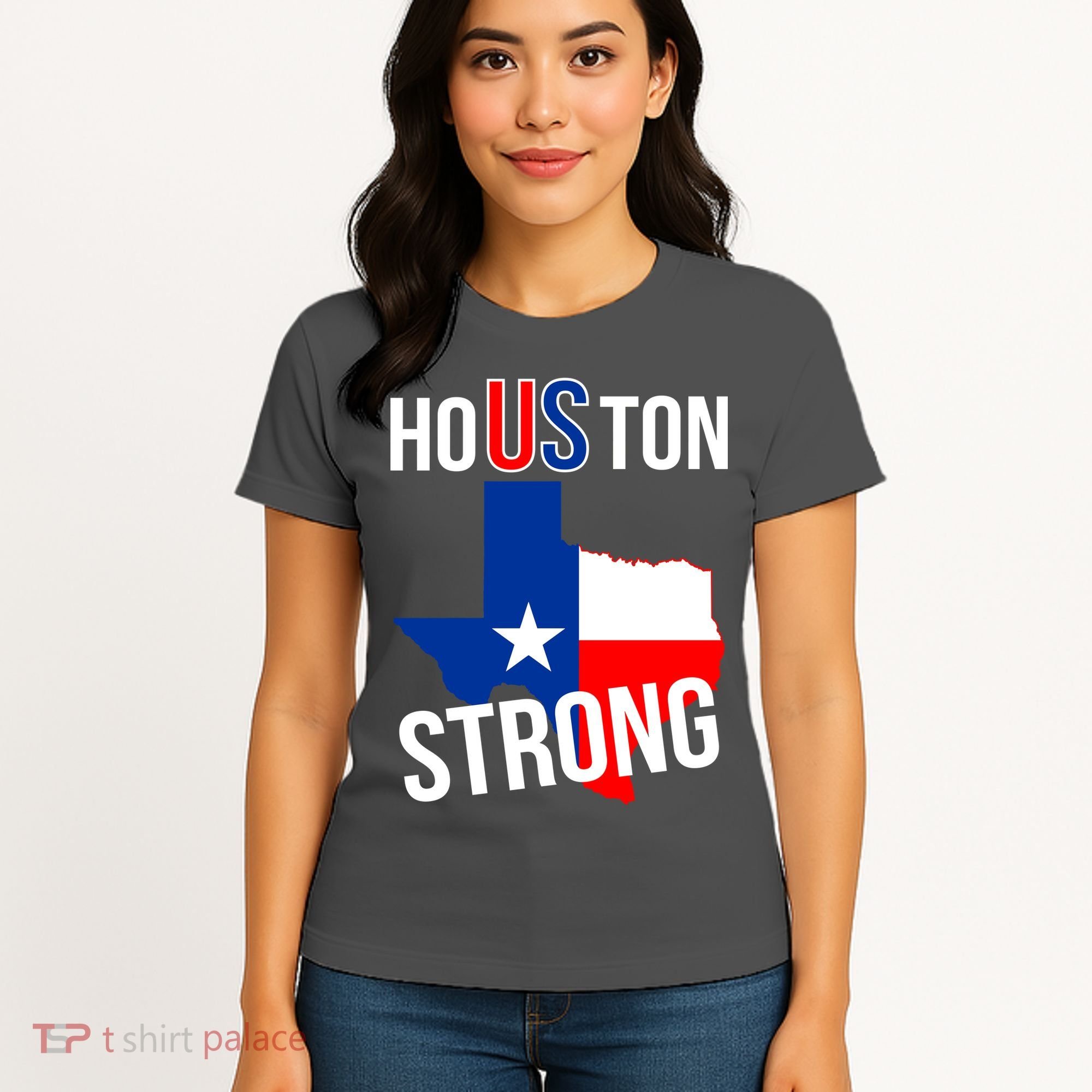 Houston US Strong Texas State Flag Women's T-Shirt