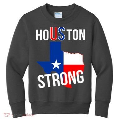 Houston US Strong Texas State Flag Kids Sweatshirt