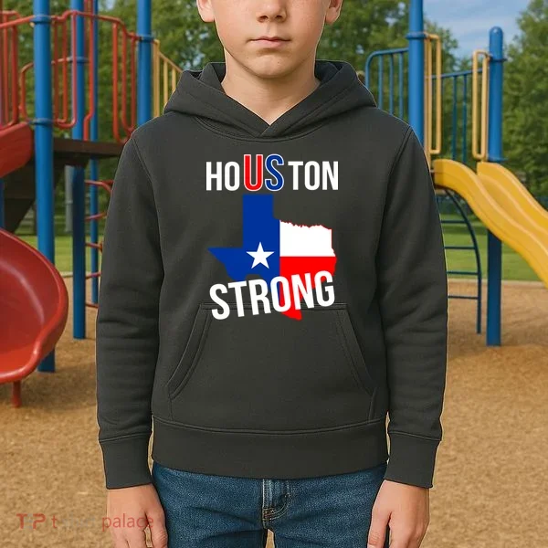 Houston US Strong Texas State Flag Kids Hoodie