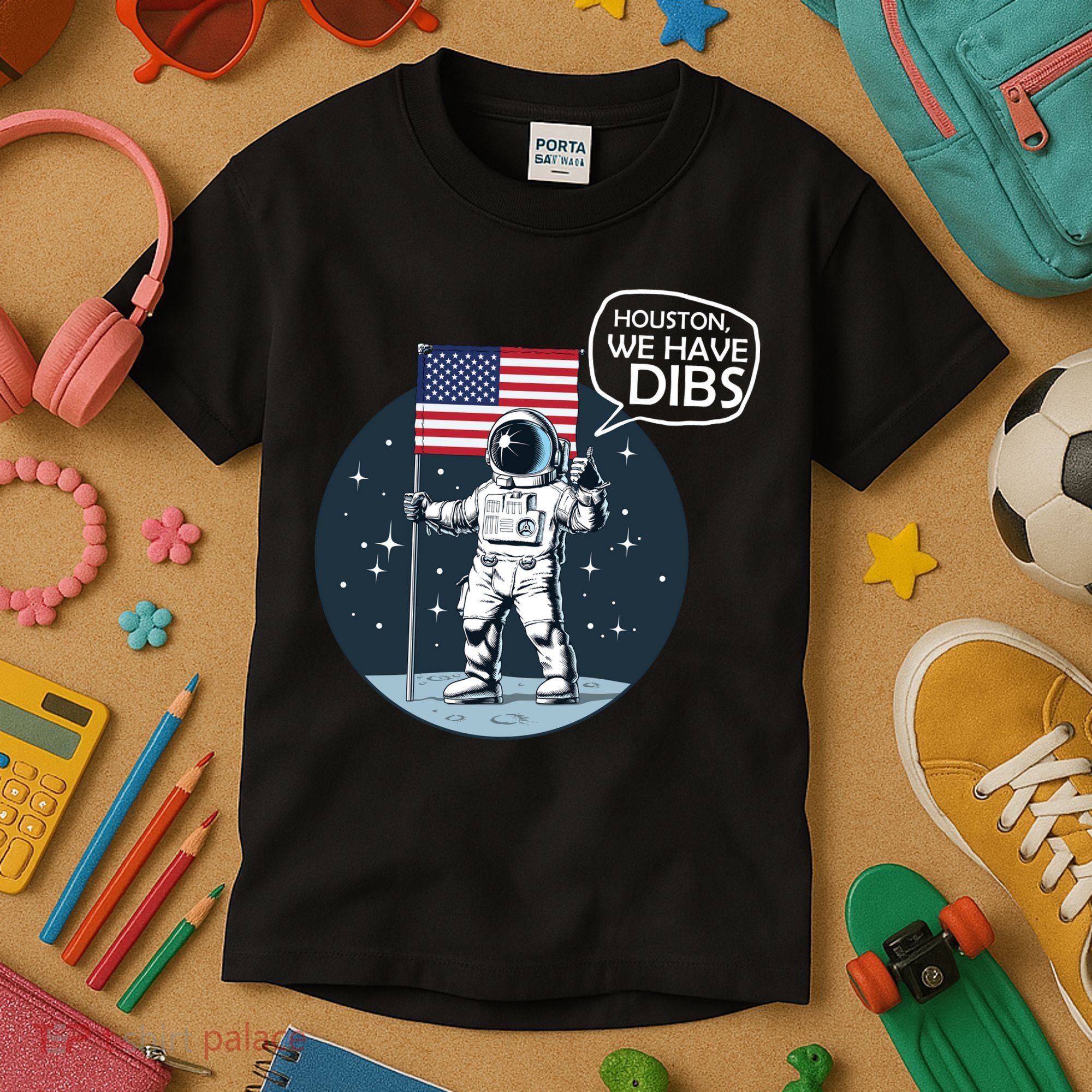 Houston We Have Dibs Moon Landing Kids T-Shirt