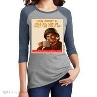 How About A Nice Big Cup of Shut The Fuck Up Women's Tri-Blend 3/4-Sleeve Raglan Shirt thumb 2