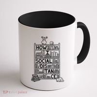 How I Social Distance Book Lover Coffee Mug thumb 1