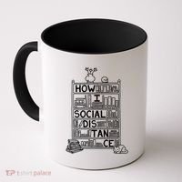 How I Social Distance Book Lover Coffee Mug thumb 0