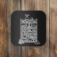 How I Social Distance Book Lover Coaster thumb 0