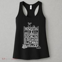 How I Social Distance Book Lover Women's Tank Top thumb 3