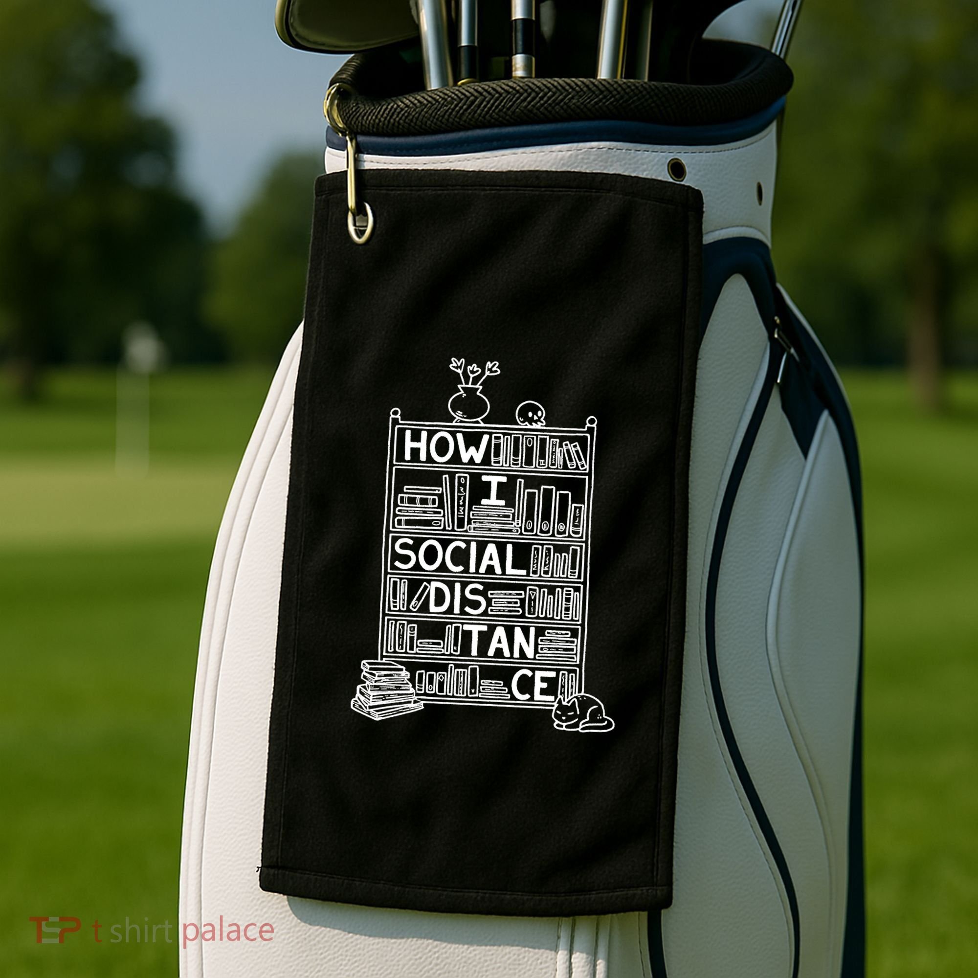 How I Social Distance Book Lover Golf Towel