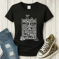How I Social Distance Book Lover Women's T-Shirt thumb 3