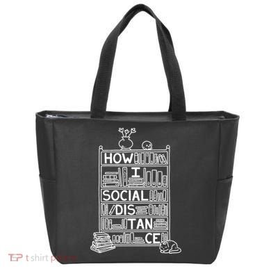 How I Social Distance Book Lover Tote Bag