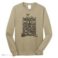 How I Social Distance Book Lover Long Sleeve Shirt thumb 0