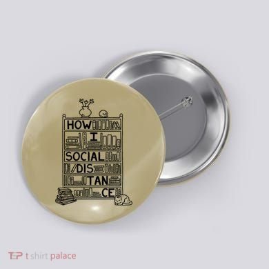 How I Social Distance Book Lover Button