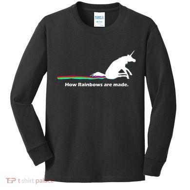 How Rainbows Are Made Unicorn Kids Long Sleeve Shirt