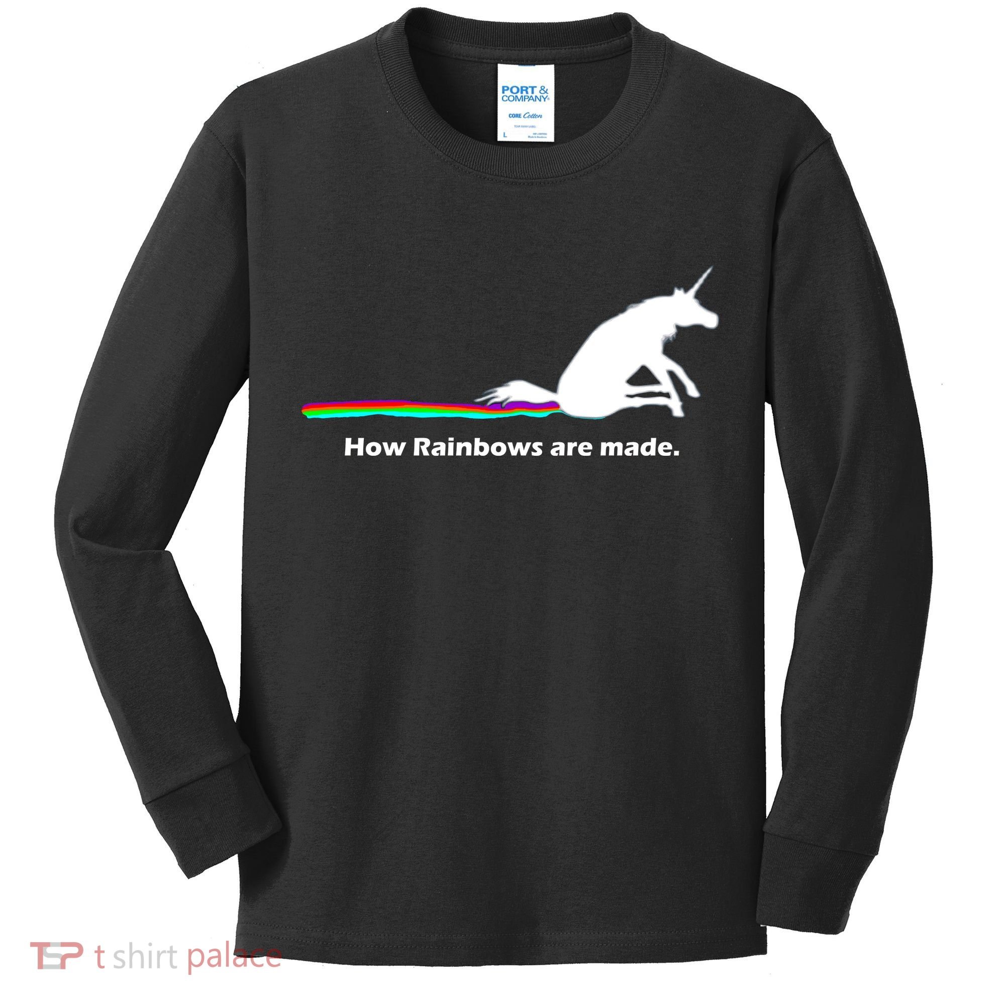 How Rainbows Are Made Unicorn Kids Long Sleeve Shirt