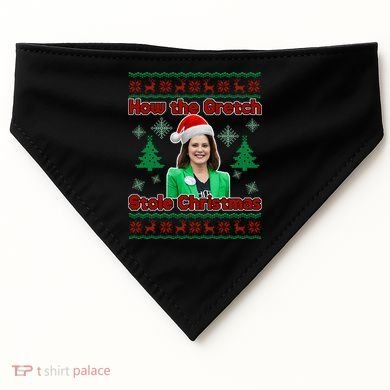 How The Gretch Stole Christmas Ugly Christmas Sweater USA-Made Doggie Bandana