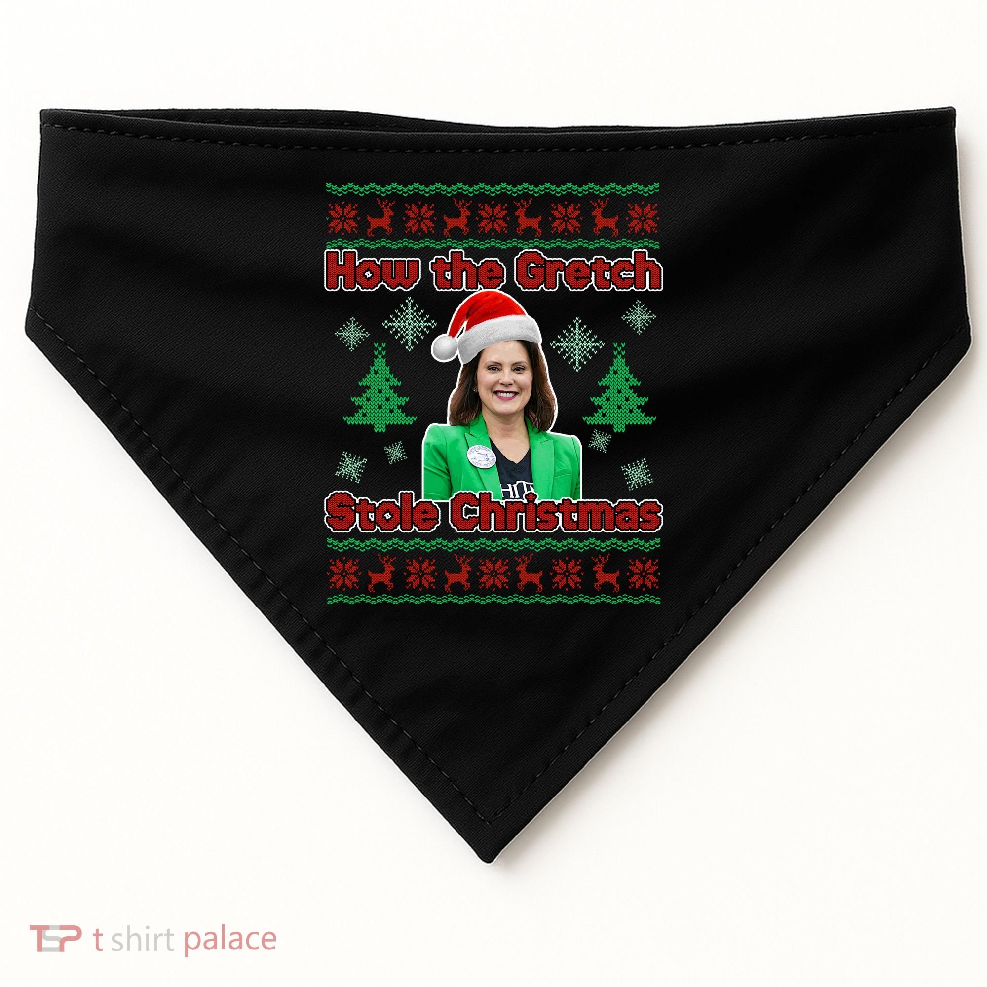 How The Gretch Stole Christmas Ugly Christmas Sweater USA-Made Doggie Bandana