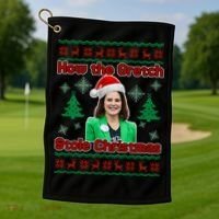 How The Gretch Stole Christmas Ugly Christmas Sweater Golf Towel thumb 1