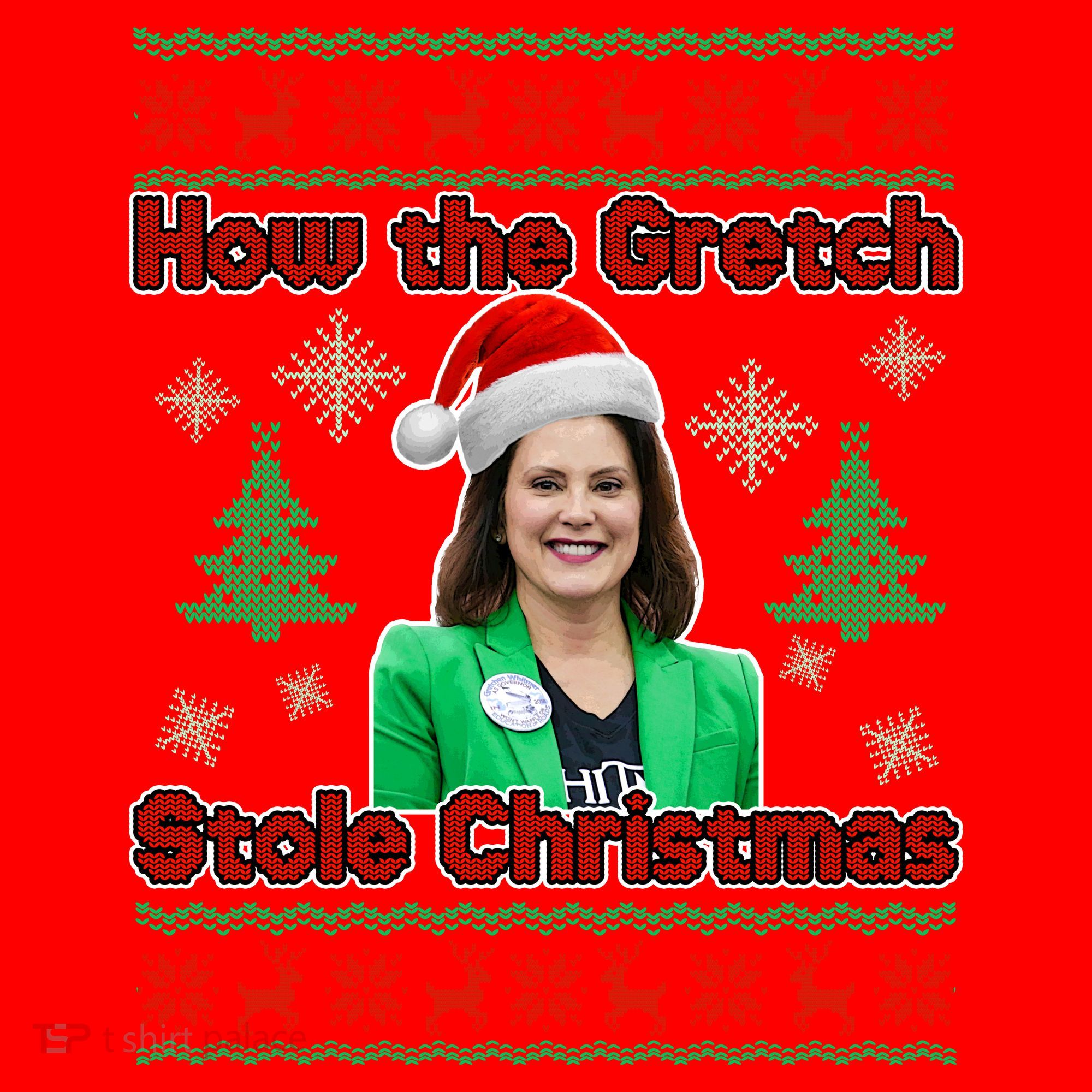 How The Gretch Stole Christmas Ugly Christmas Sweater Santa Hat