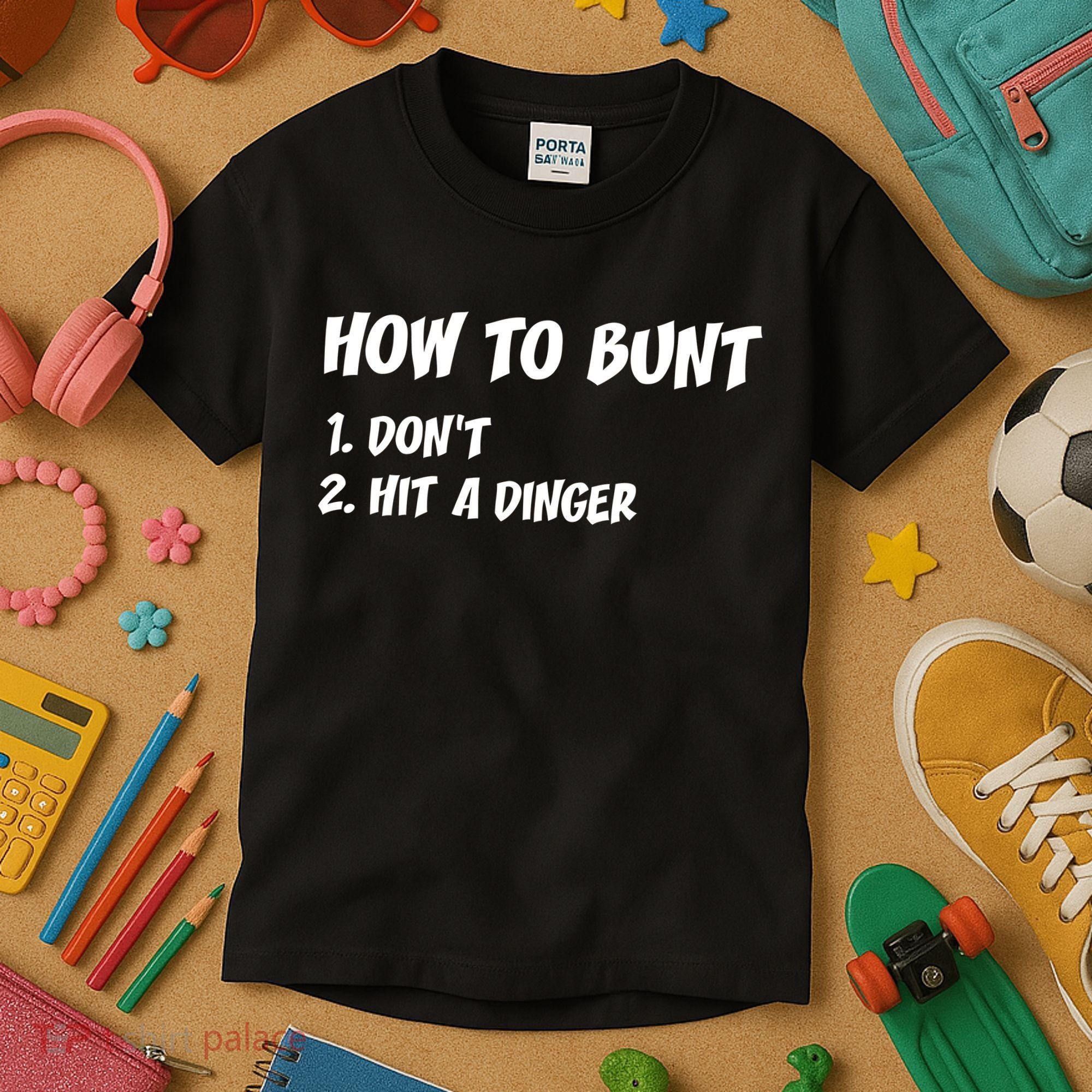 How To Bunt Don't Hit A Dinger Kids T-Shirt