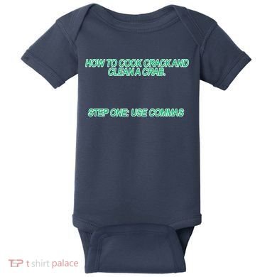 How To Cook Crack And Clean A Crab Use Commas Baby Bodysuit