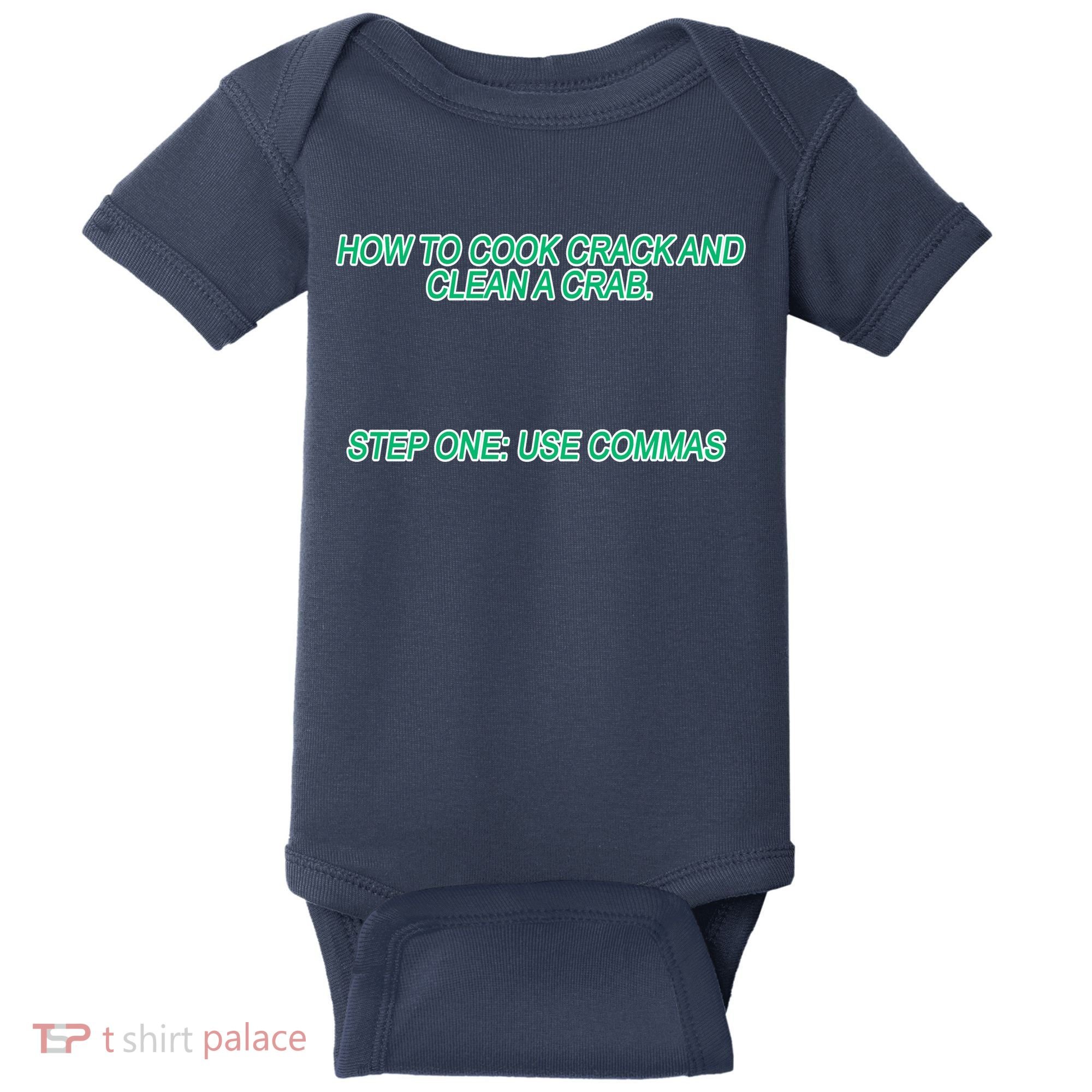 How To Cook Crack And Clean A Crab Use Commas Baby Bodysuit