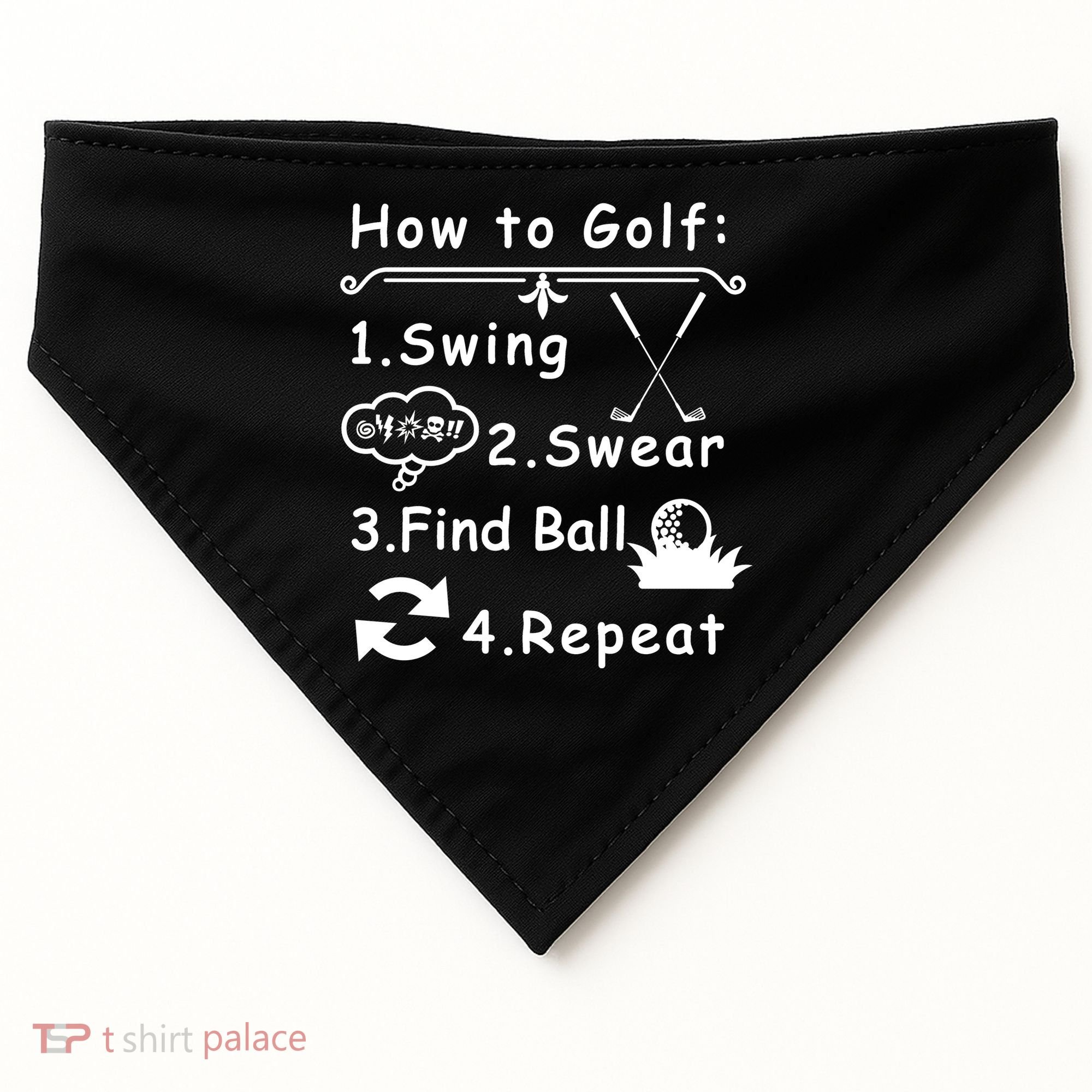 How To Golf Funny USA-Made Doggie Bandana
