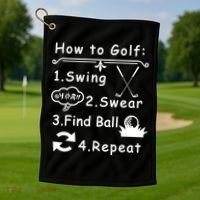 How To Golf Funny Golf Towel thumb 1