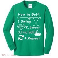 How To Golf Funny Kids Long Sleeve Shirt thumb 0