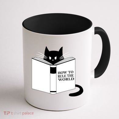 How To Rule The World Cat Coffee Mug back