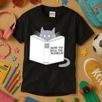 How To Rule The World Cat Kids T-Shirt thumb 3