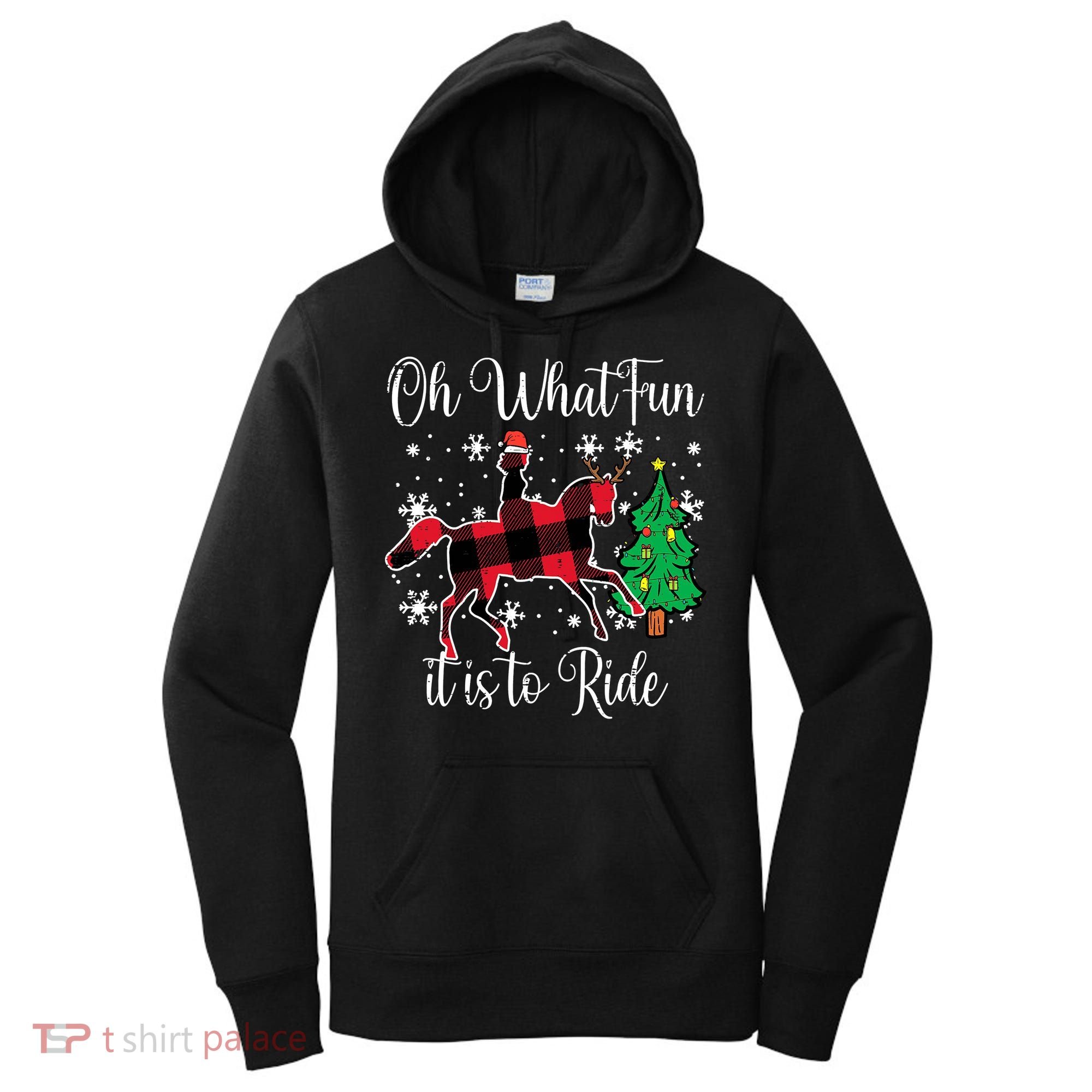 Horse Oh What Fun It Is To Ride Christmas Xmas Girls  Women's Hoodie