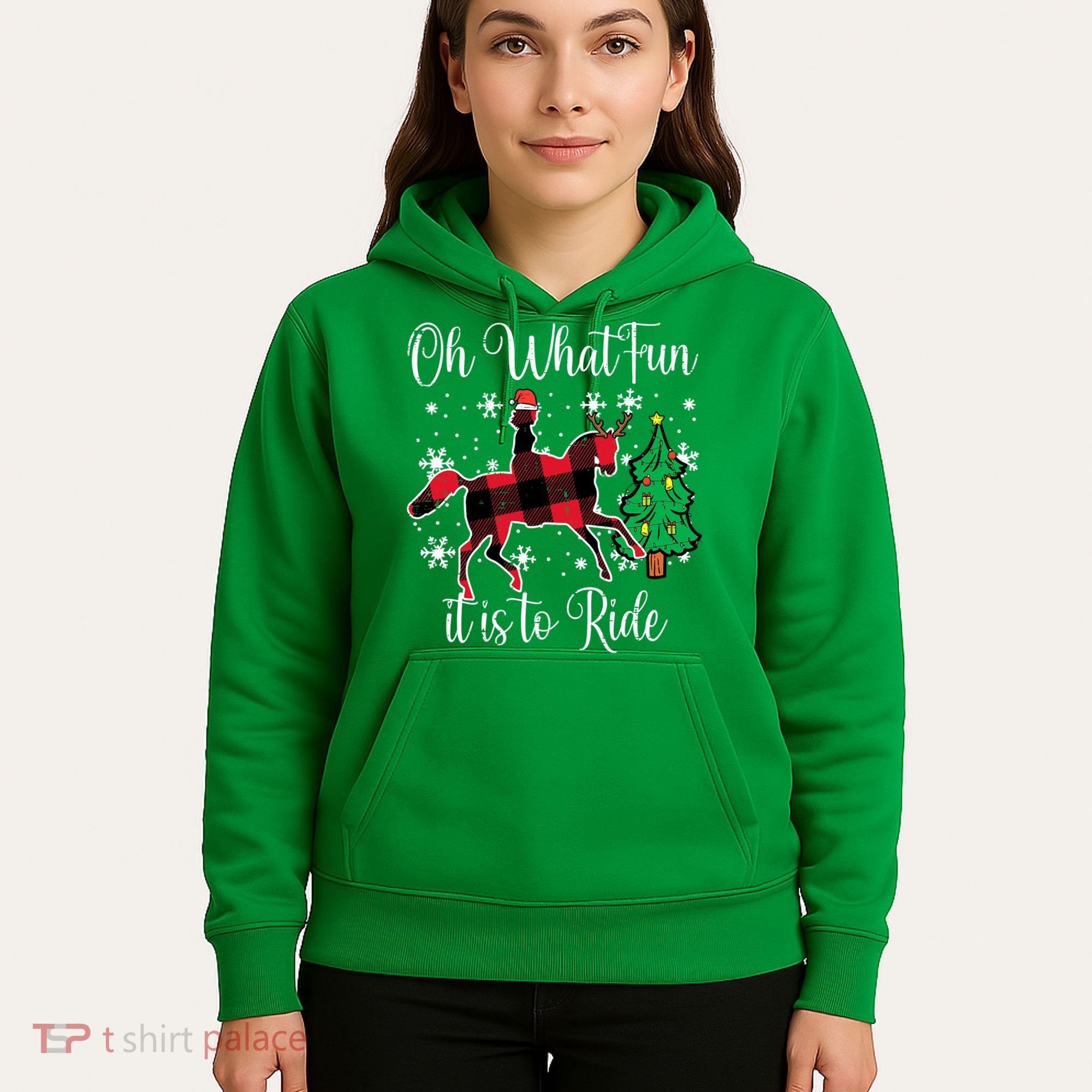Horse Oh What Fun It Is To Ride Christmas Xmas Girls  Hoodie