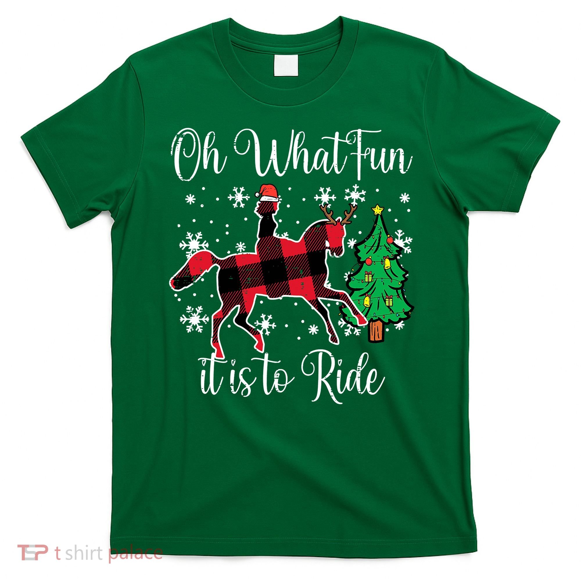 Horse Oh What Fun It Is To Ride Christmas Xmas Girls  T-Shirt
