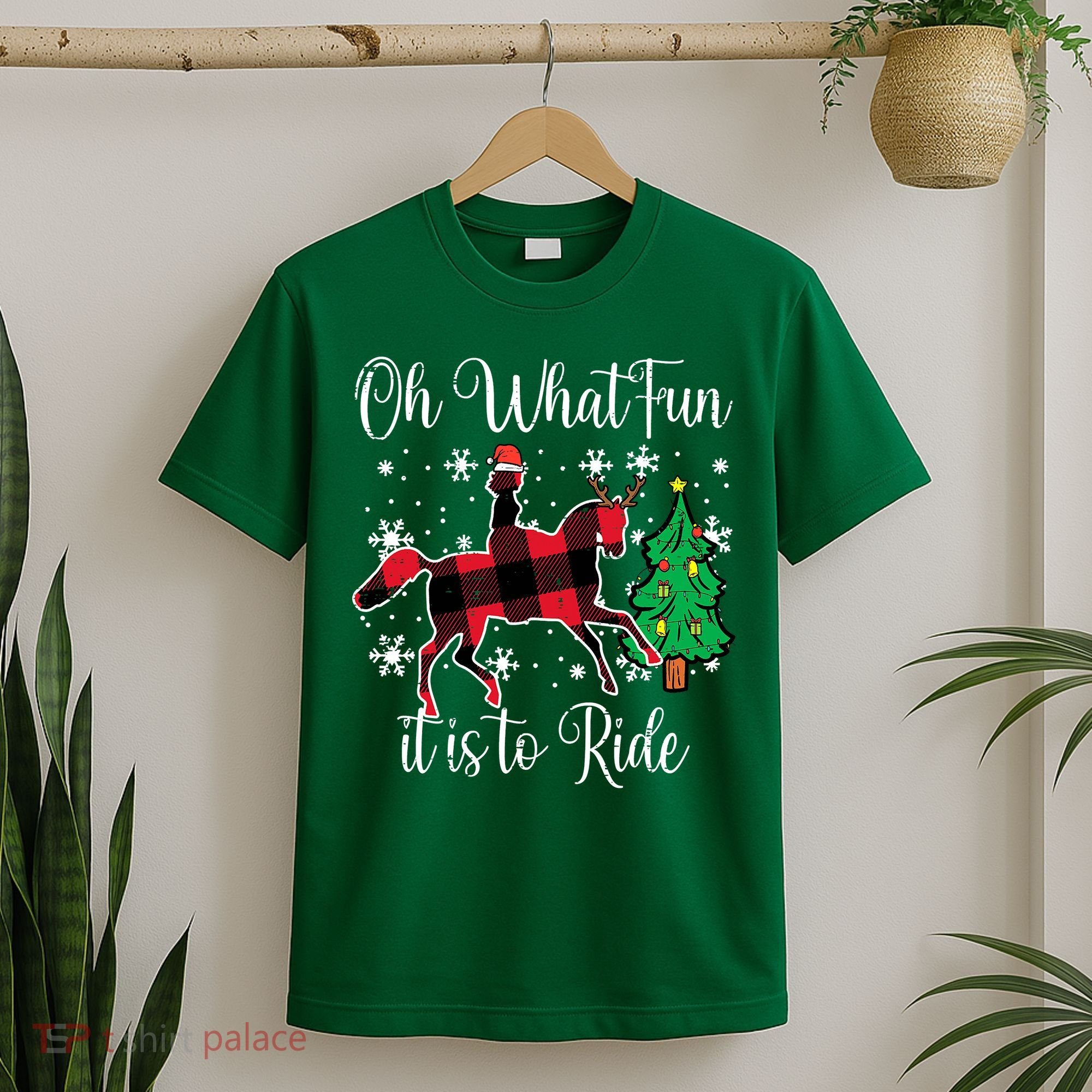 Horse Oh What Fun It Is To Ride Christmas Xmas Girls  T-Shirt
