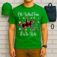 Horse Oh What Fun It Is To Ride Christmas Xmas Girls  T-Shirt thumb 6