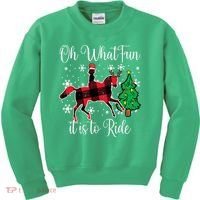Horse Oh What Fun It Is To Ride Christmas Xmas Girls  Kids Sweatshirt thumb 0