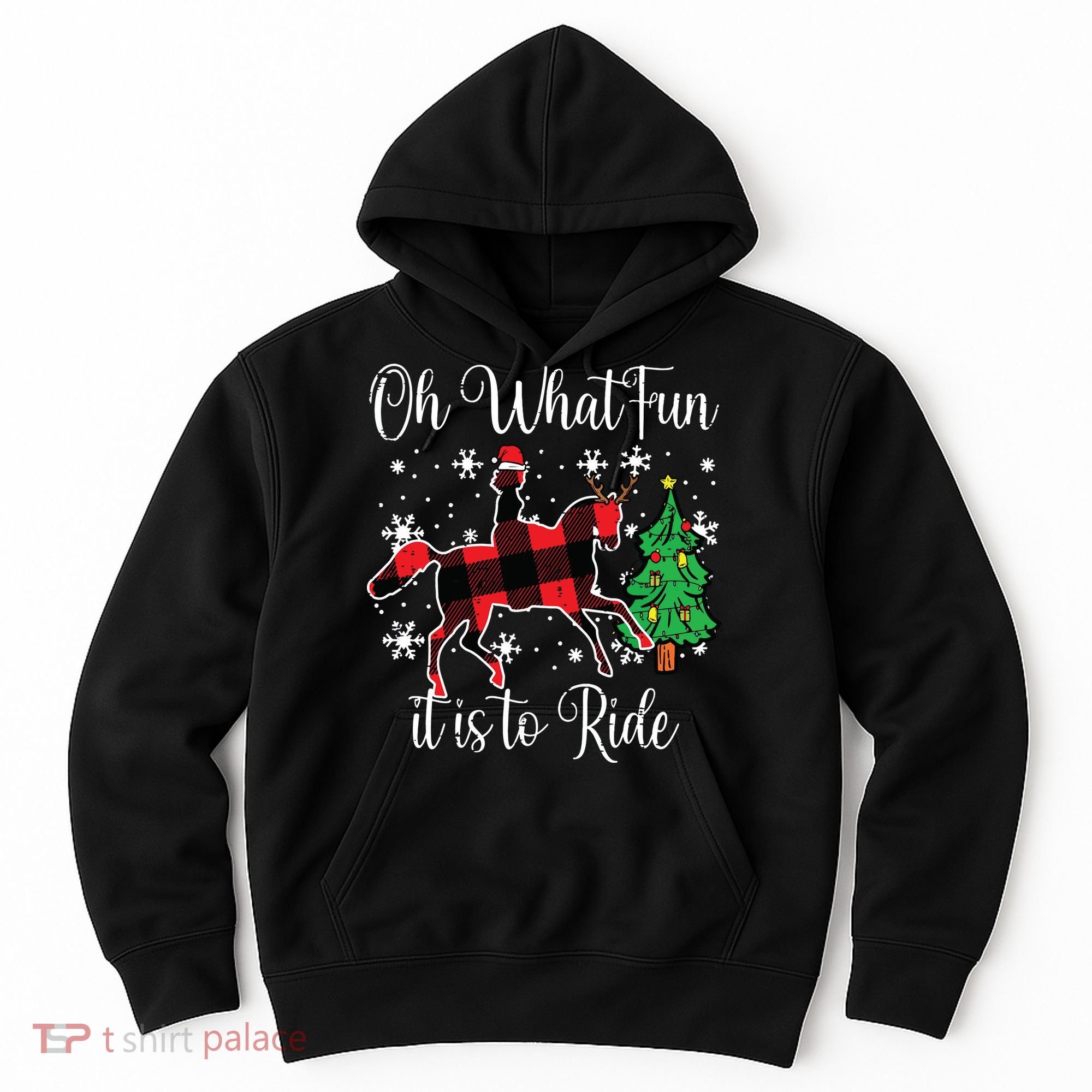 Horse Oh What Fun It Is To Ride Christmas Xmas Girls Women Hoodie