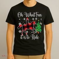 Horse Oh What Fun It Is To Ride Christmas Xmas Girls Women T-Shirt thumb 3